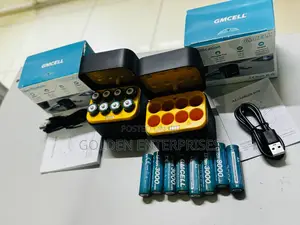 GMCELL High-Capacity AA Lithium Rechargeable Batteries + Charging Dock