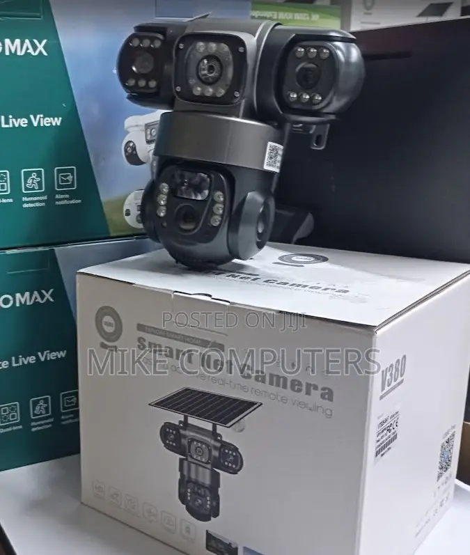 Waterproof Design WIFI Triple Lens Solar CCTV Cam 360