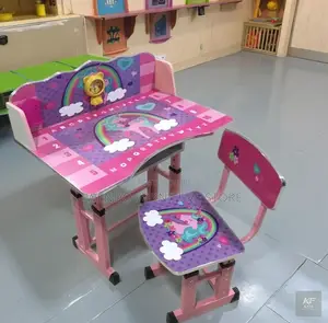 Pink Adjustable Kids Study Table Chair