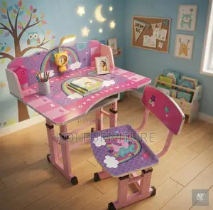 Pink Adjustable Kids Study Table Chair