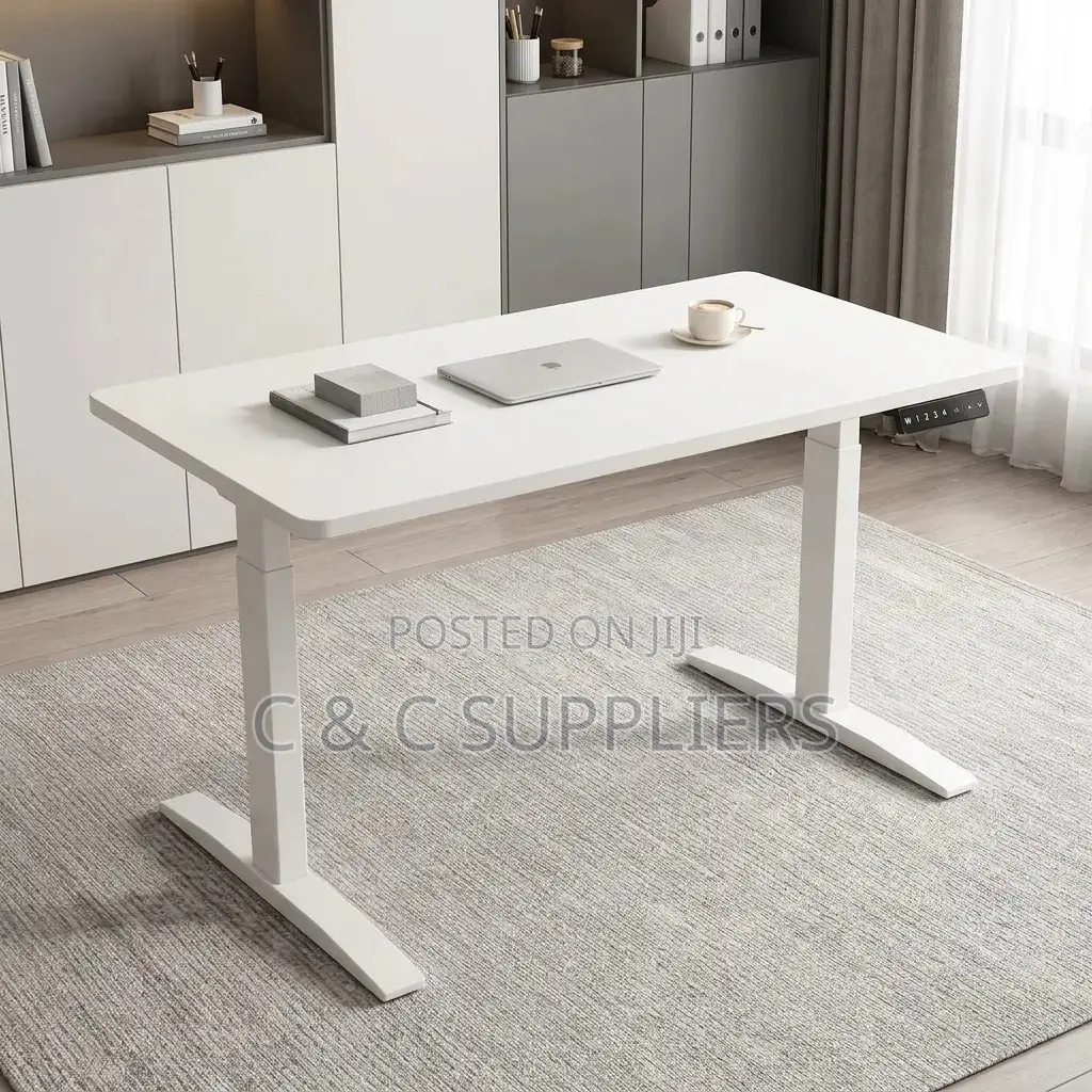 White Electric Sit Stand Study Desk-1200mm