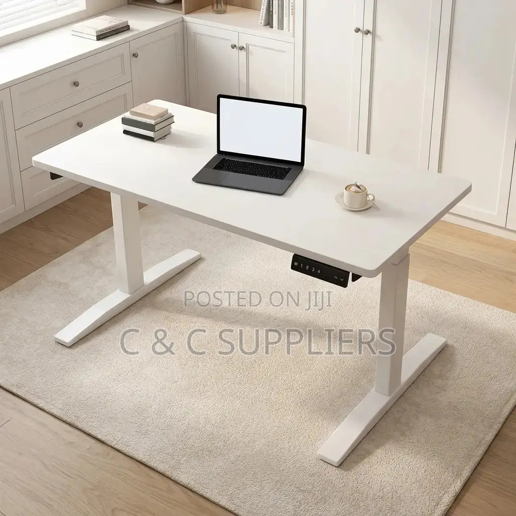 White Electric Sit Stand Study Desk-1200mm