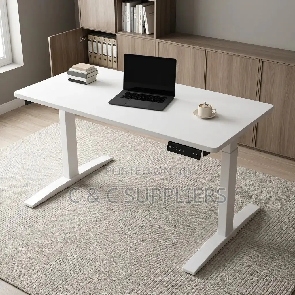 White Electric Sit Stand Study Desk-1200mm
