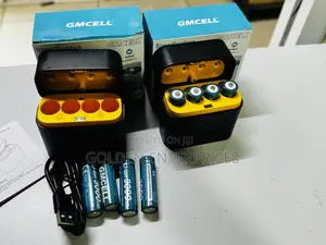 GMCELL AA Battery Charging Case – 4 Rechargeable Batteries Included