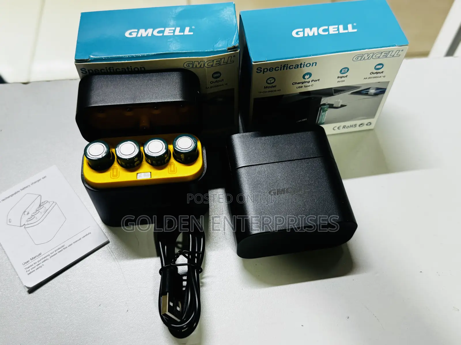 GMCELL 4-Slot Smart Charger Box for AA Rechargeable Batteries