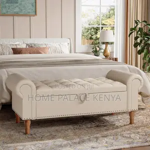 Bedside Bench; Elegant Upholstered Bedside Bench With Storage