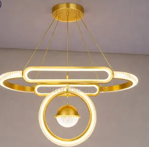 Modern Geometric Led Ring Chandelier.