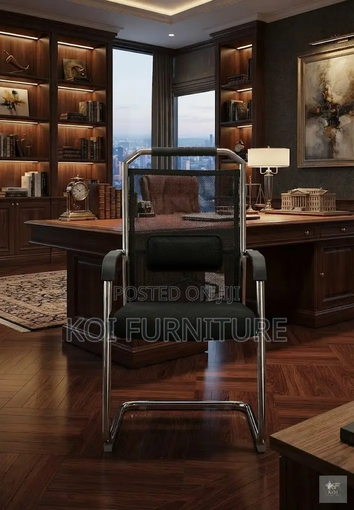 Office Chairs; Black Mesh Visitors Office Reception Area Chairs