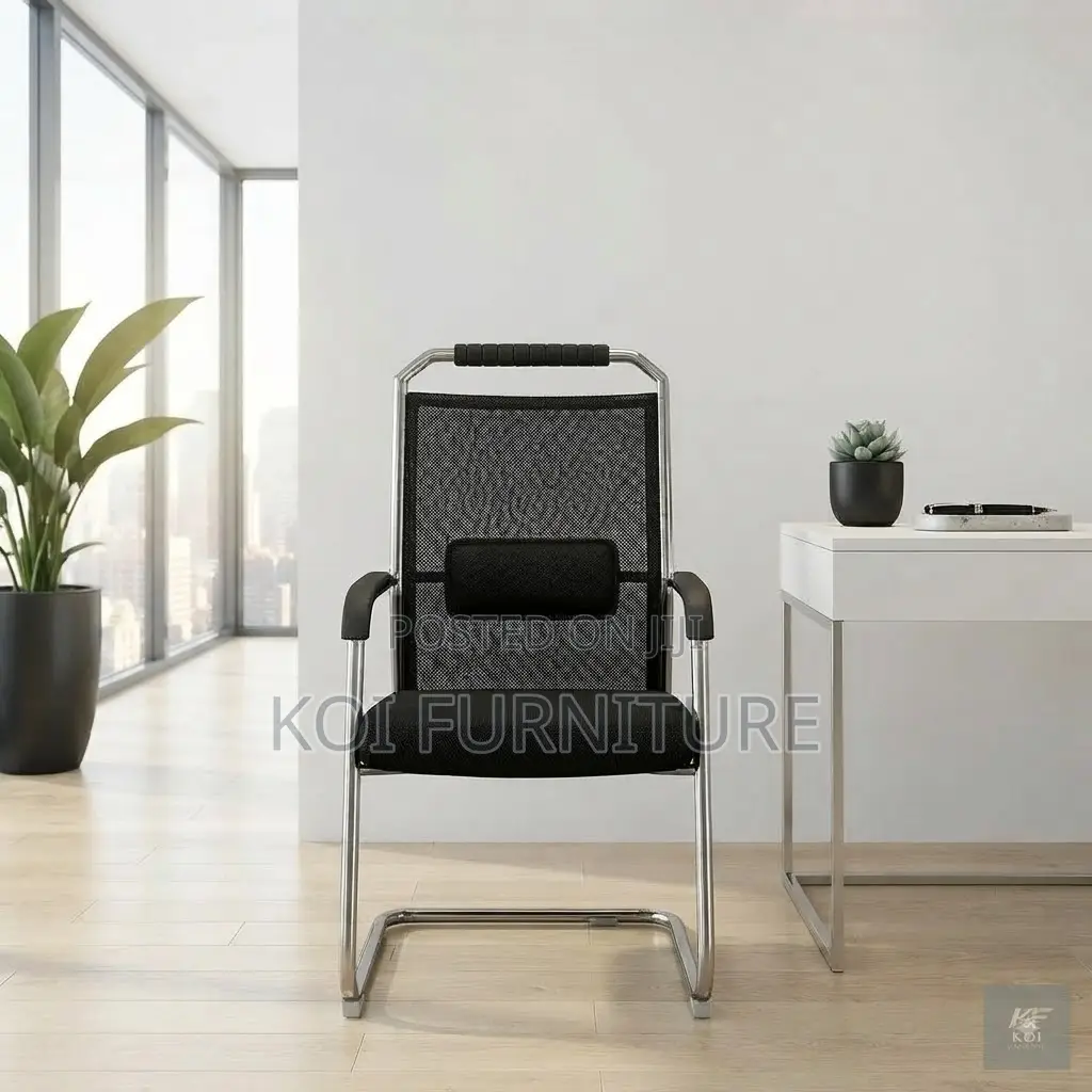 Office Chairs; Black Mesh Visitors Office Reception Area Chairs