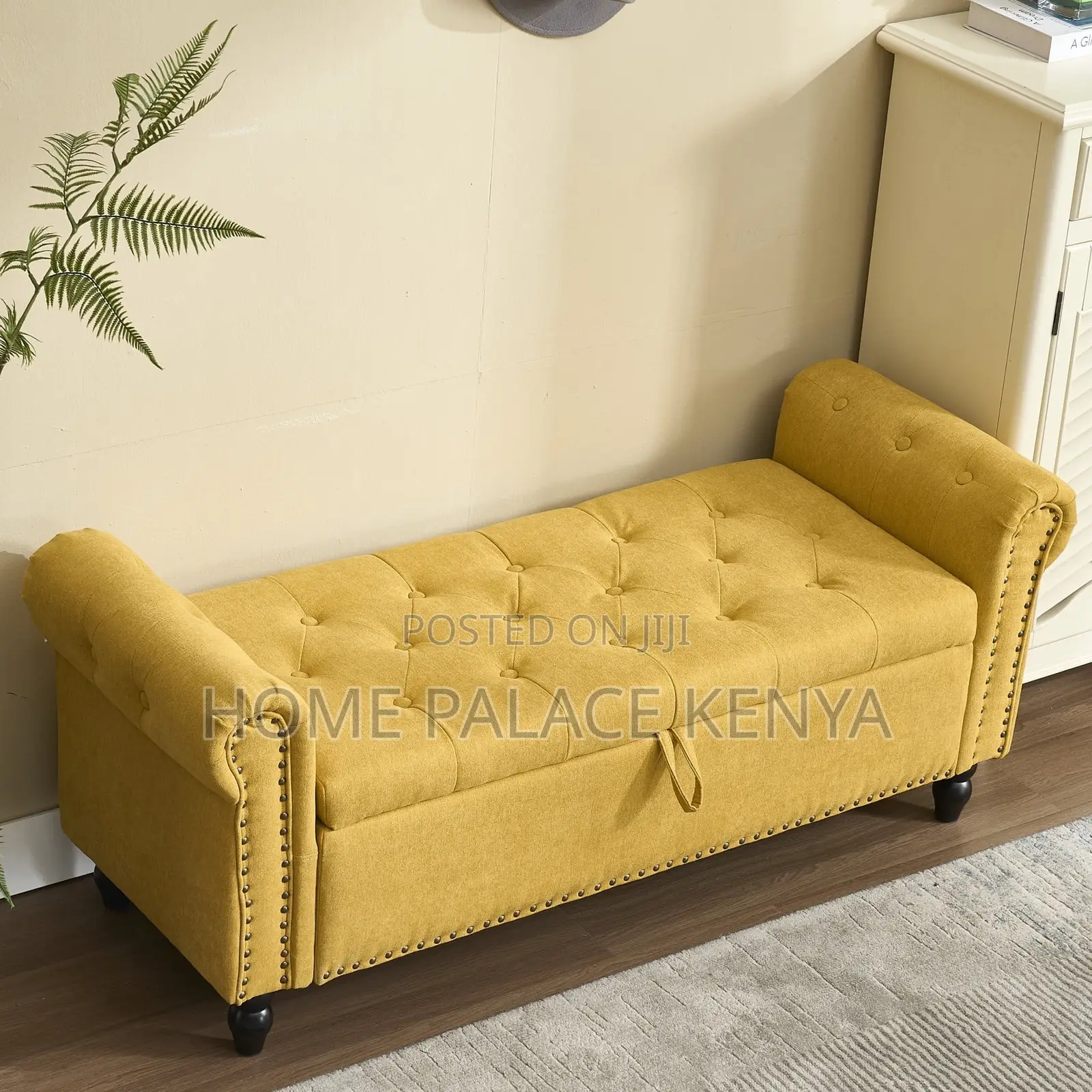 Bedside Bench; Elegant Upholstered Bedside Bench With Storage