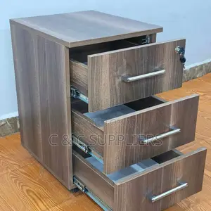 Wooden 3-Drawer Pedestal Desk Cabinet.