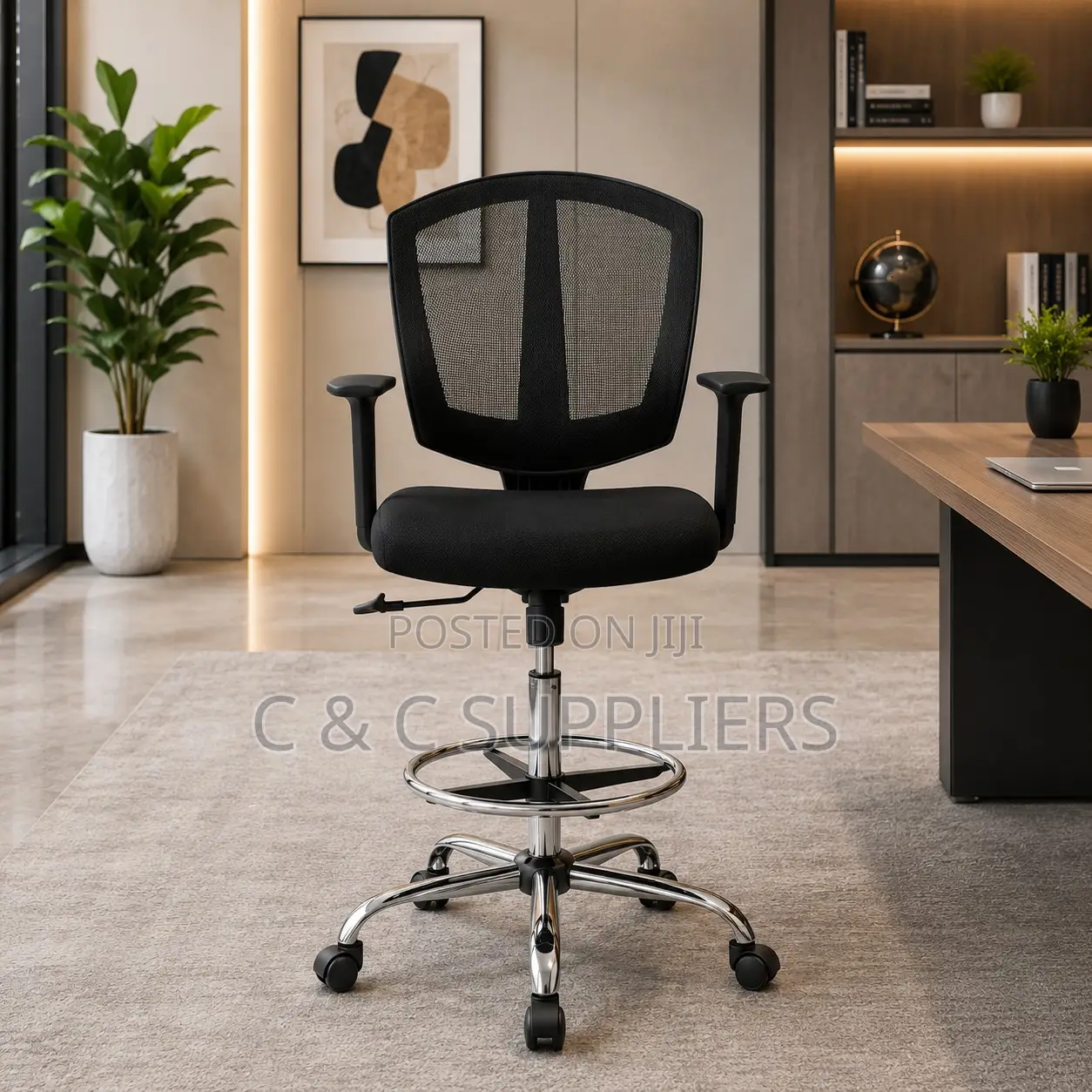 Modern Adjustable Midback Cashier Chair.