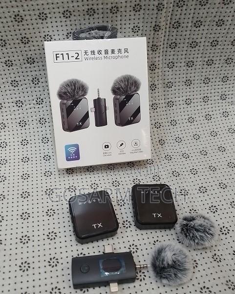 F11-2 Wireless Microphone for iPhone, Android Camera