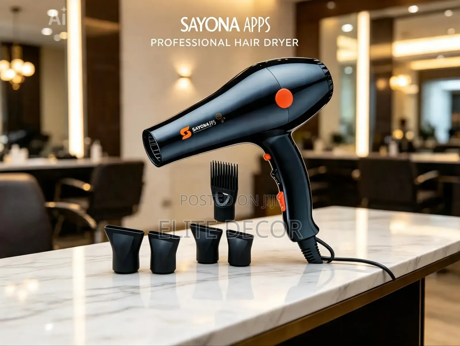 Sayona SY-1000 Gold Professional Hair Dryer 2000W – 2 Speed 3 Heat
