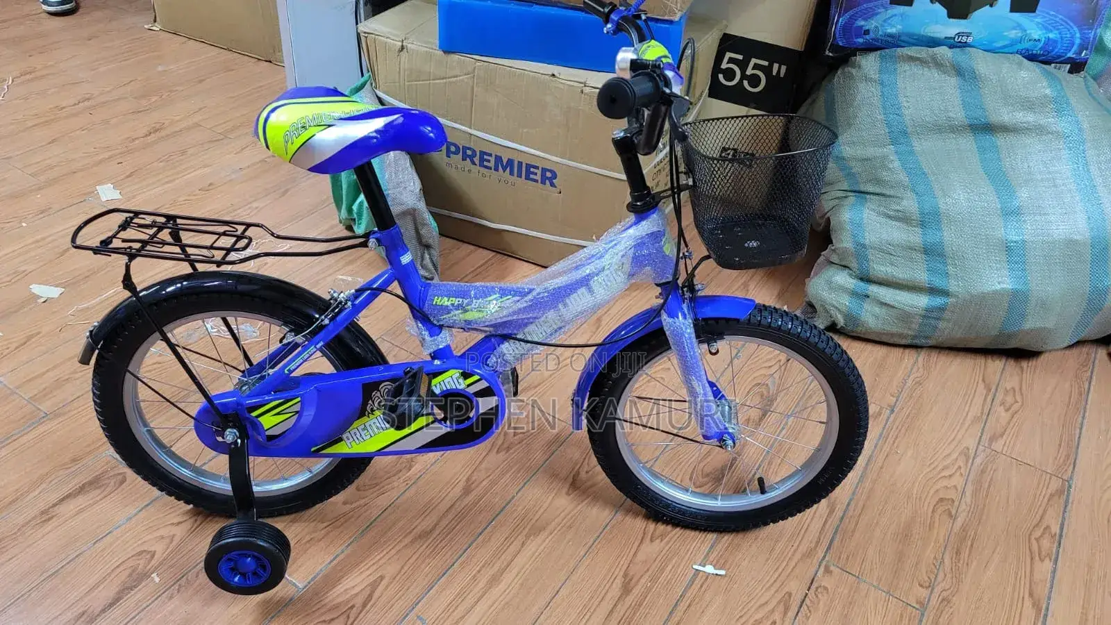 Blue Premier Lion Size 16 Kids Bicycle