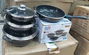Blakc BMW 7pc Cookwares. With Pan