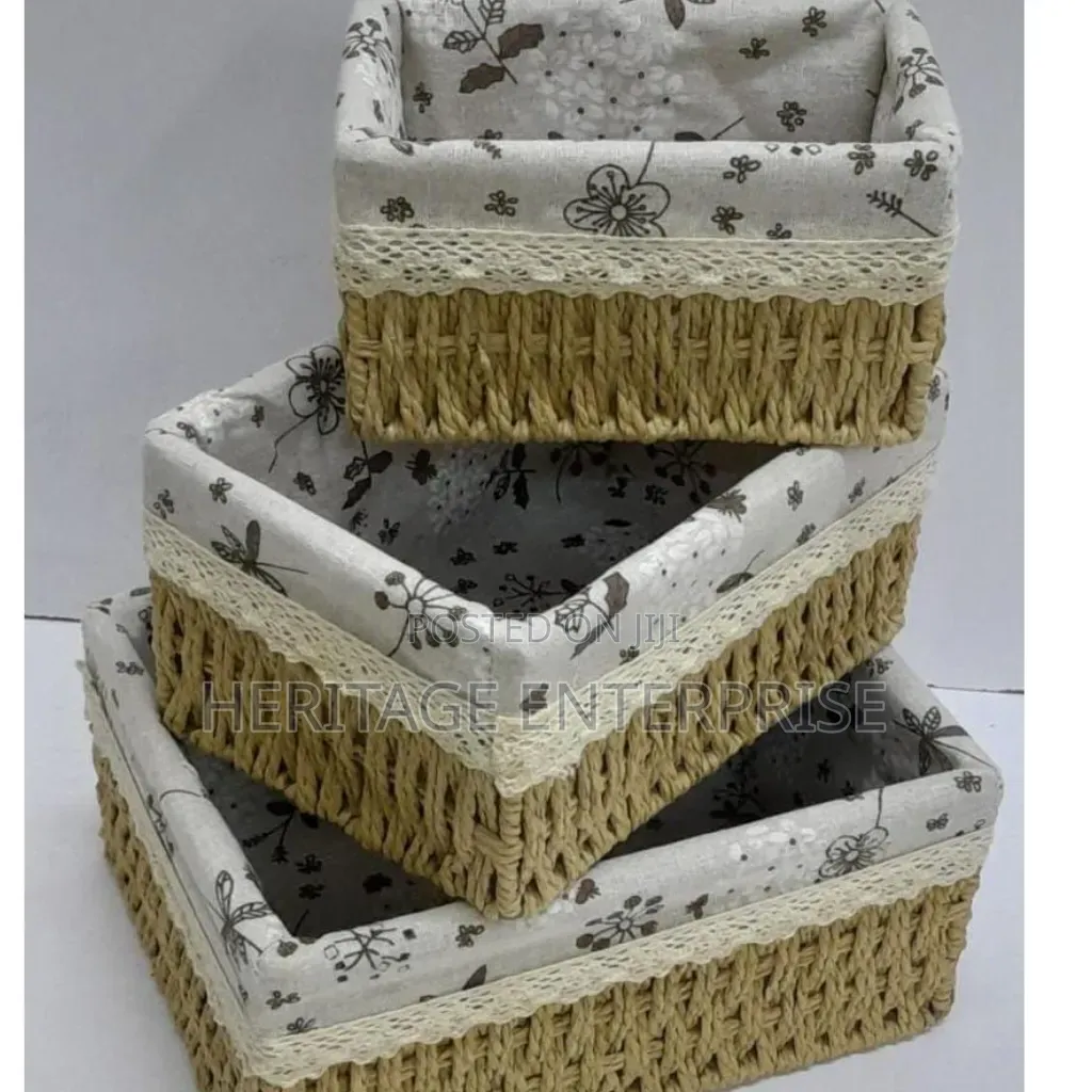 Woven Rattan Storage Baskets