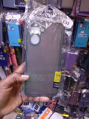 Matte Phone Case With Dark Green Bumpersdesigned for the Realme C33.