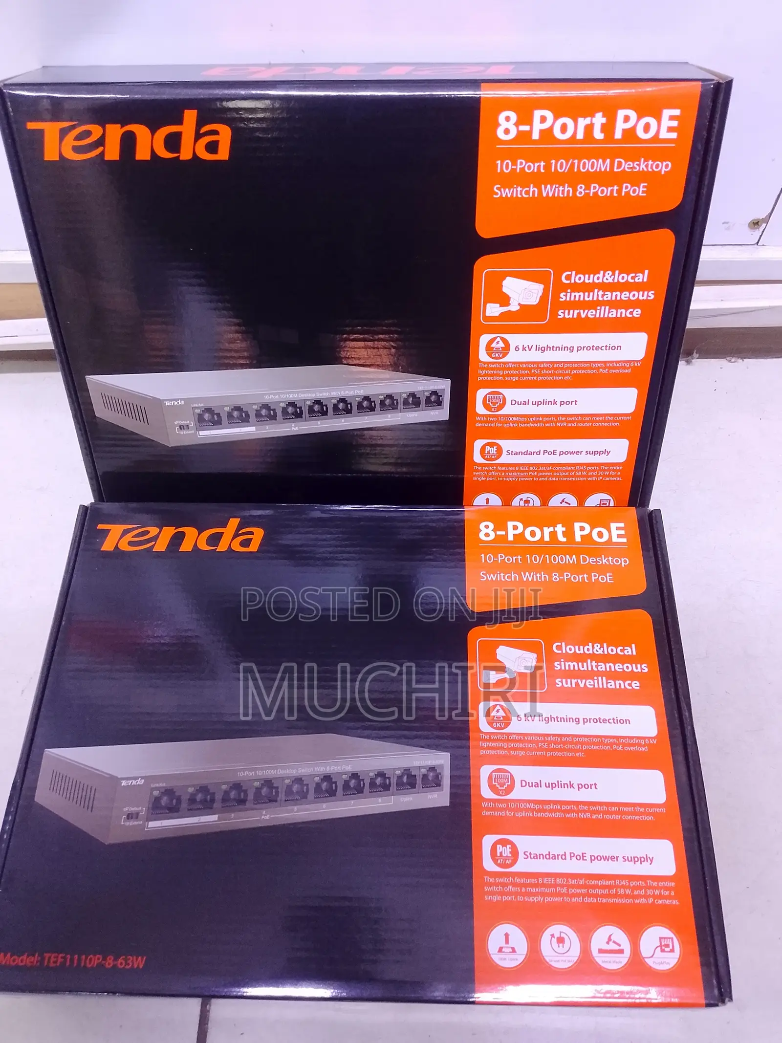 Tenda Tef110p-8-63w 8 Port Poe Switch