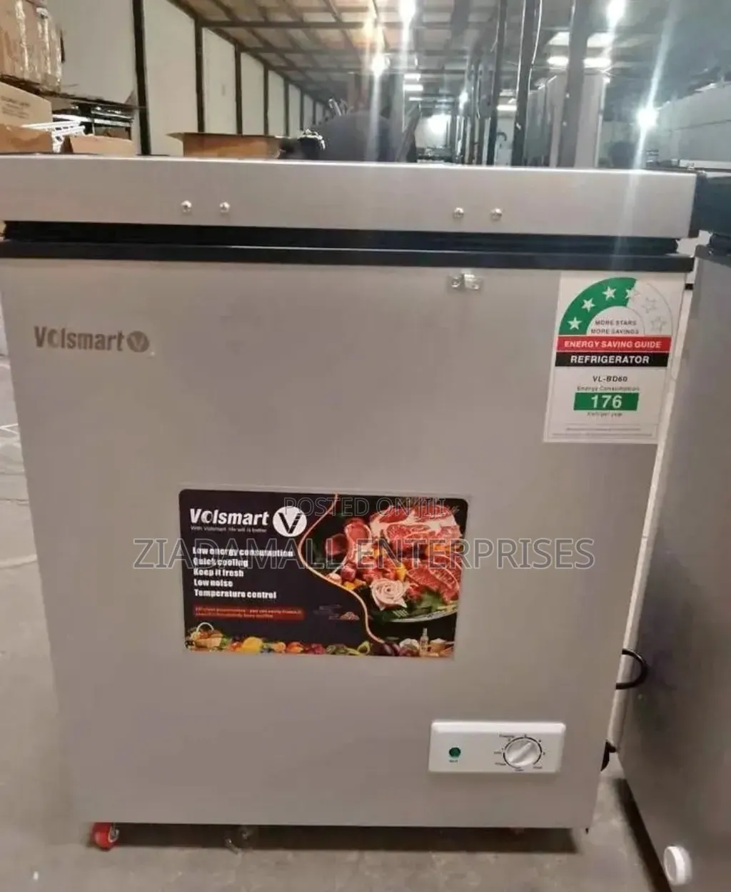 Silver. Deep Volsmart 60L Freezer