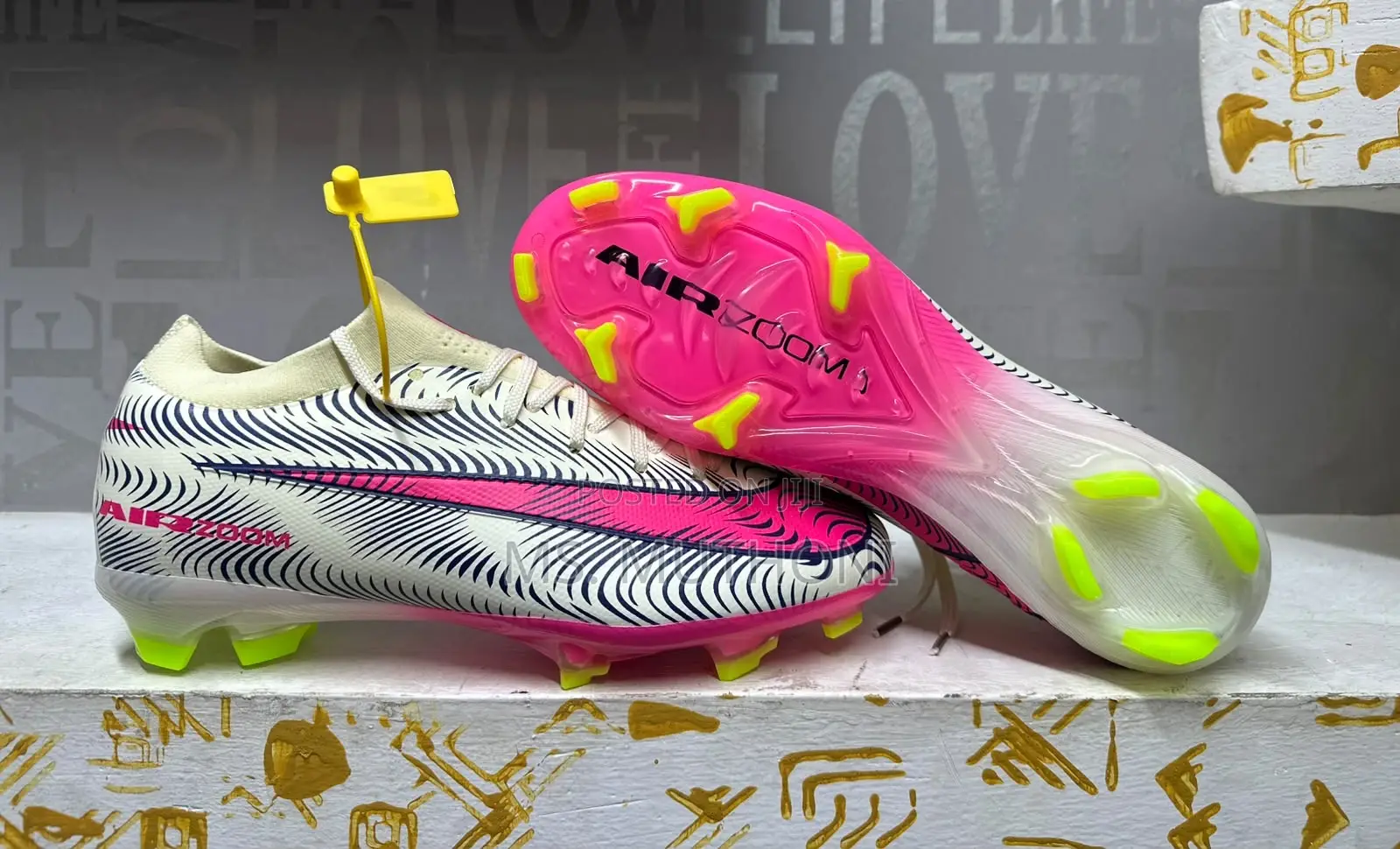 Neon Orange Volt/ Pink Nike Cleats Size 40-45