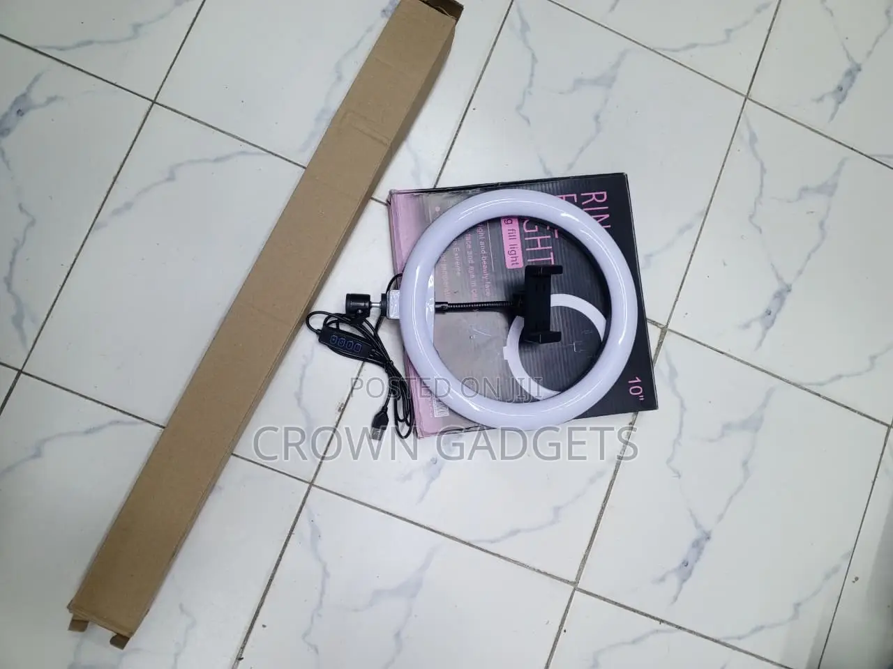 10" LED Ring Light Kit USB Powered With Phone Holder Stand