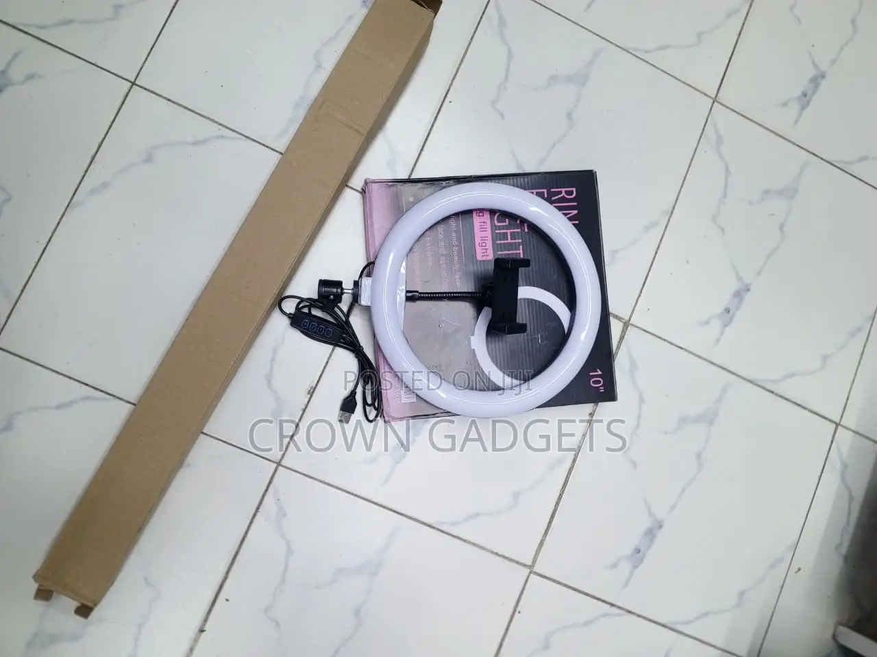 10" LED Ring Light Kit USB Powered With Phone Holder Stand