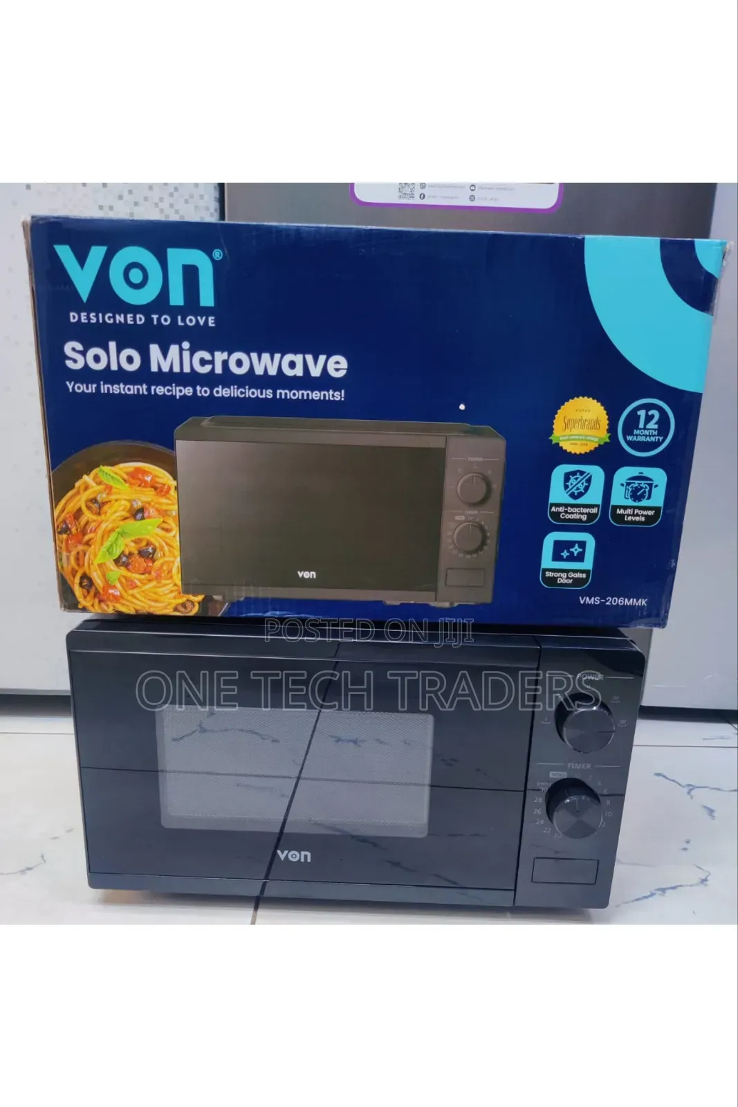 Von Manual Microwave 20litres- Black