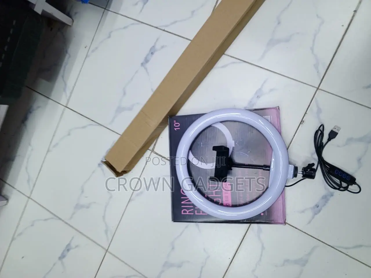 10" LED Ring Light With Stand, Phone Holder USB Control