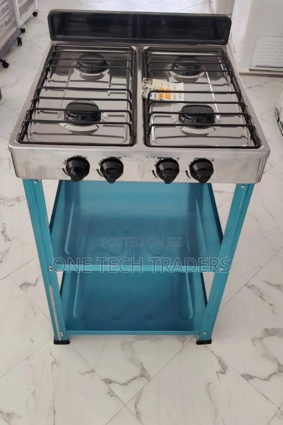 Rebune Four Burner Standing Gas Stove With Shelves