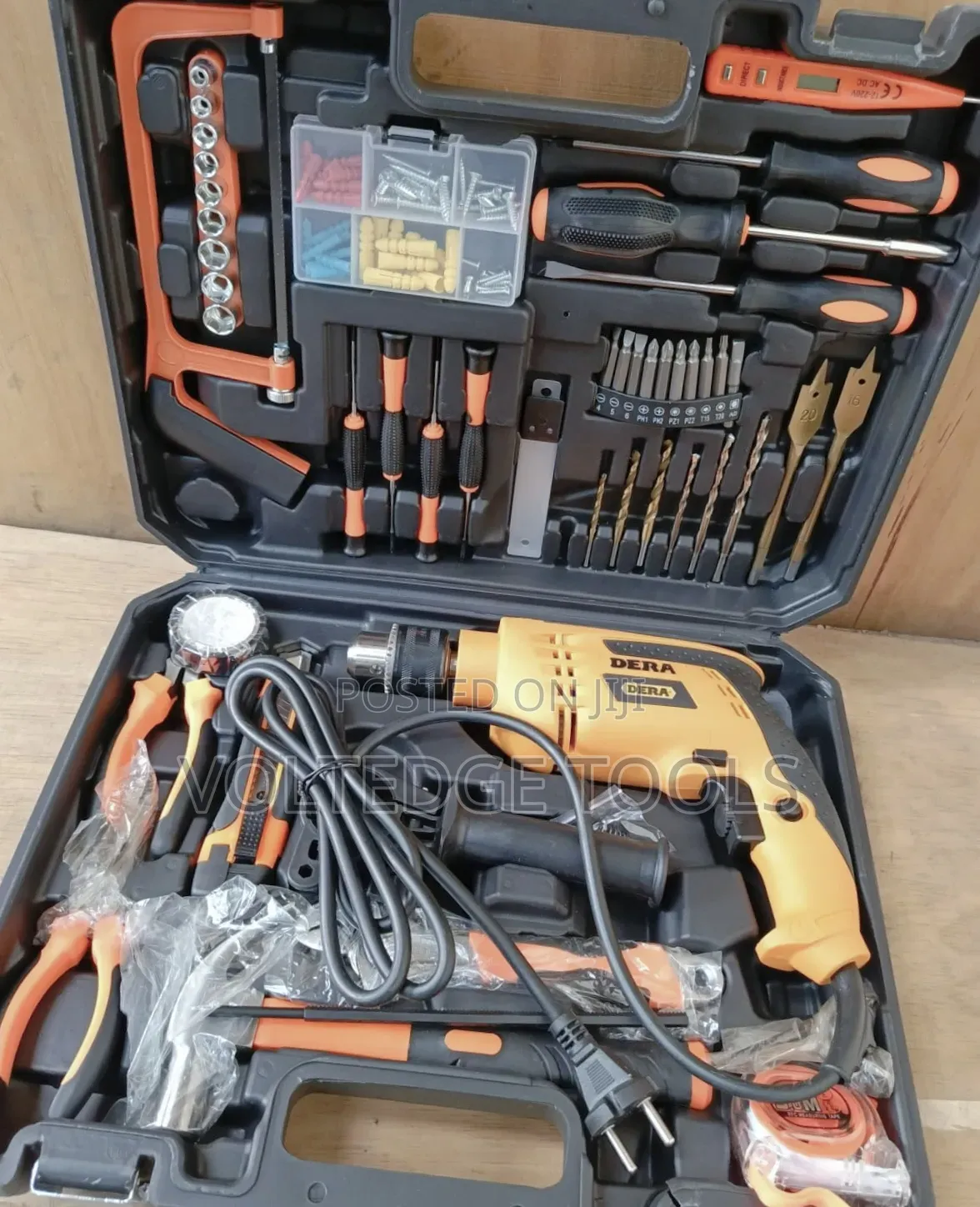Dera 750W Corded Impact Drill Set Complete Hand Tool Kit-116 Pieces