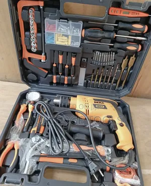 Dera 750W Corded Impact Drill Set Complete Hand Tool Kit-116 Pieces
