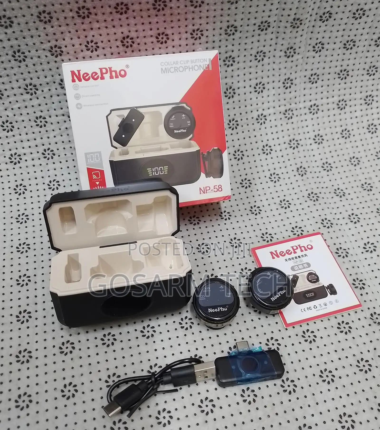 Elevate Your Audio Experience Neepho Np58 Wireless Clip-on Microphone
