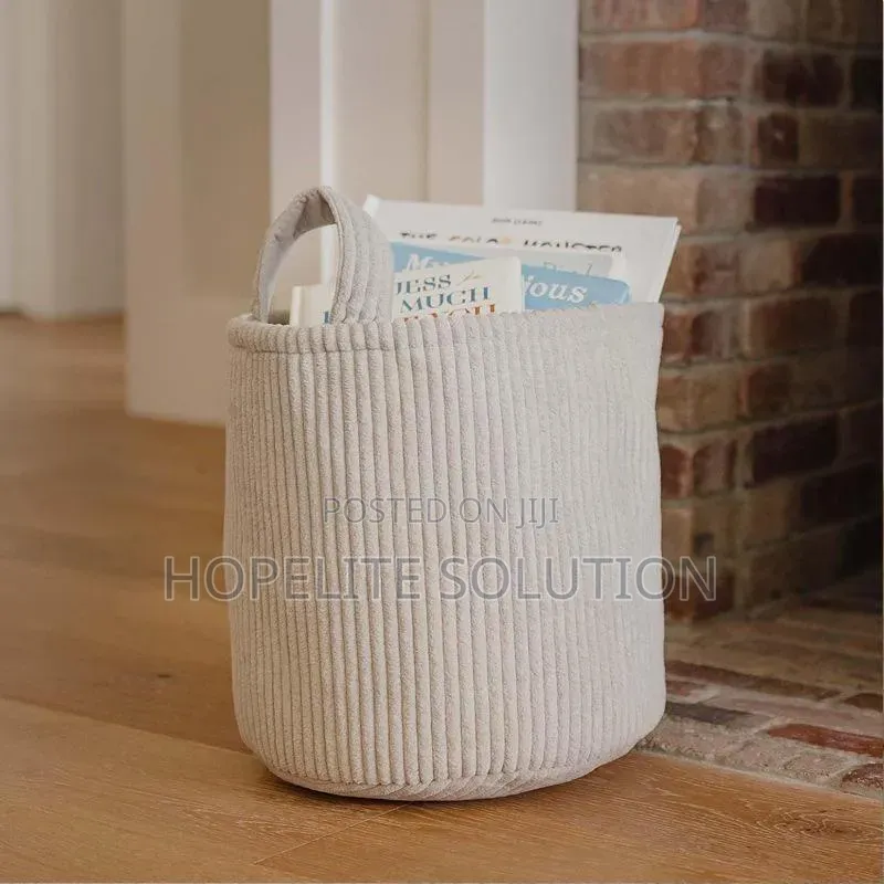 Corduroy Storage Basket / Laundry Basket