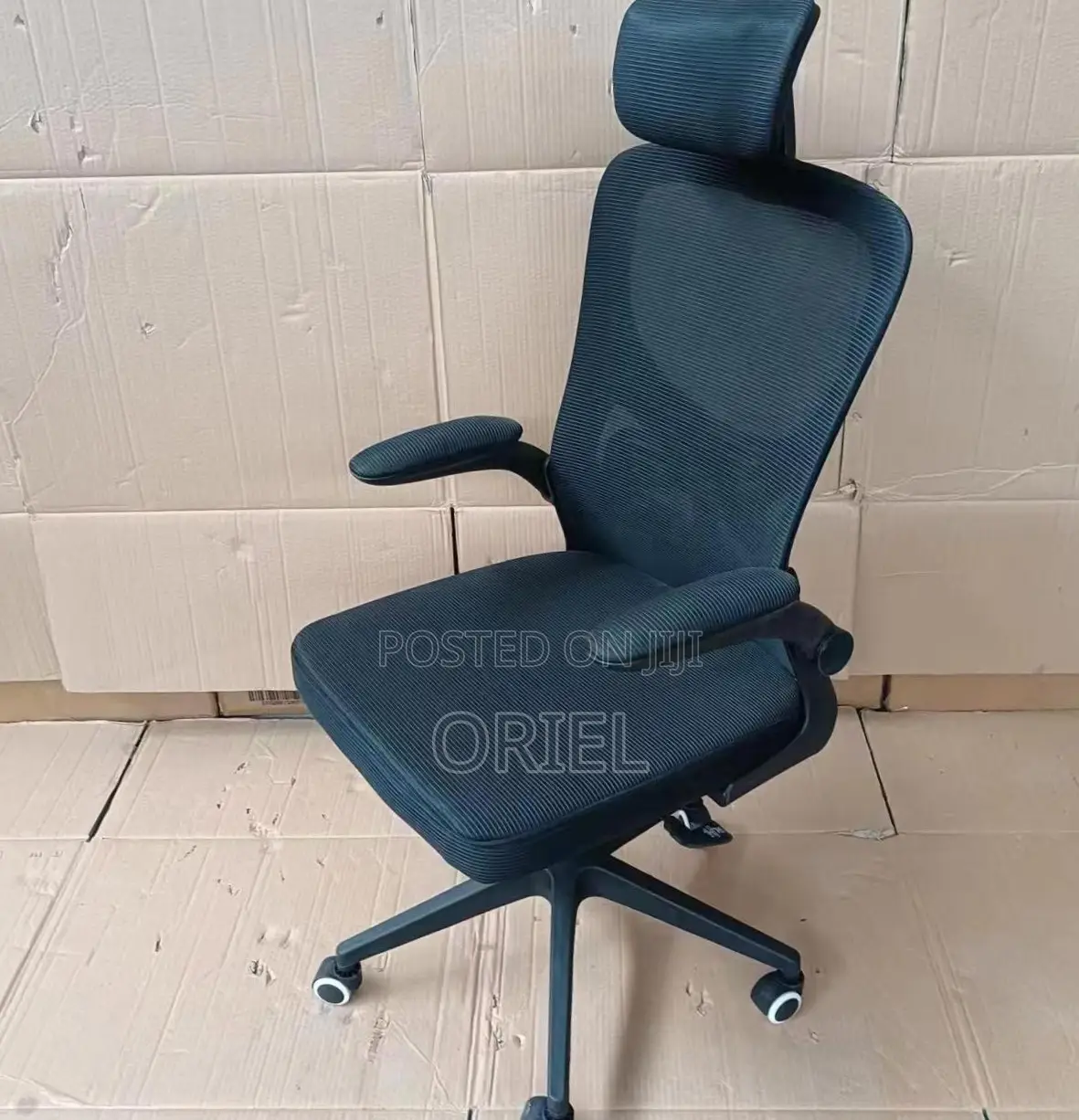 Office Chair : Ergonomic Mesh Chair With Foldable Armrests