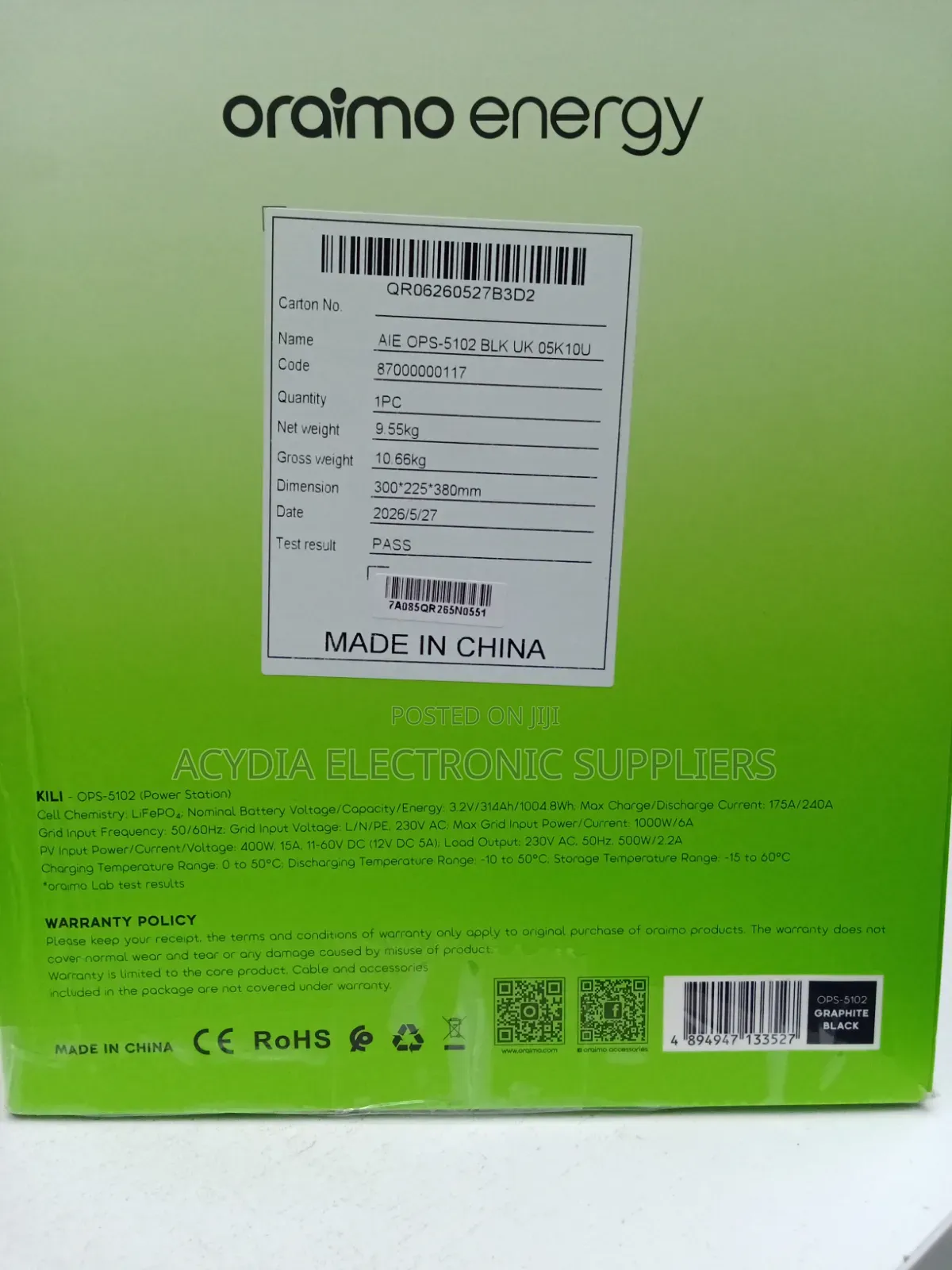 Oraimo Kili 500W,1000Wh All in One Power Station
