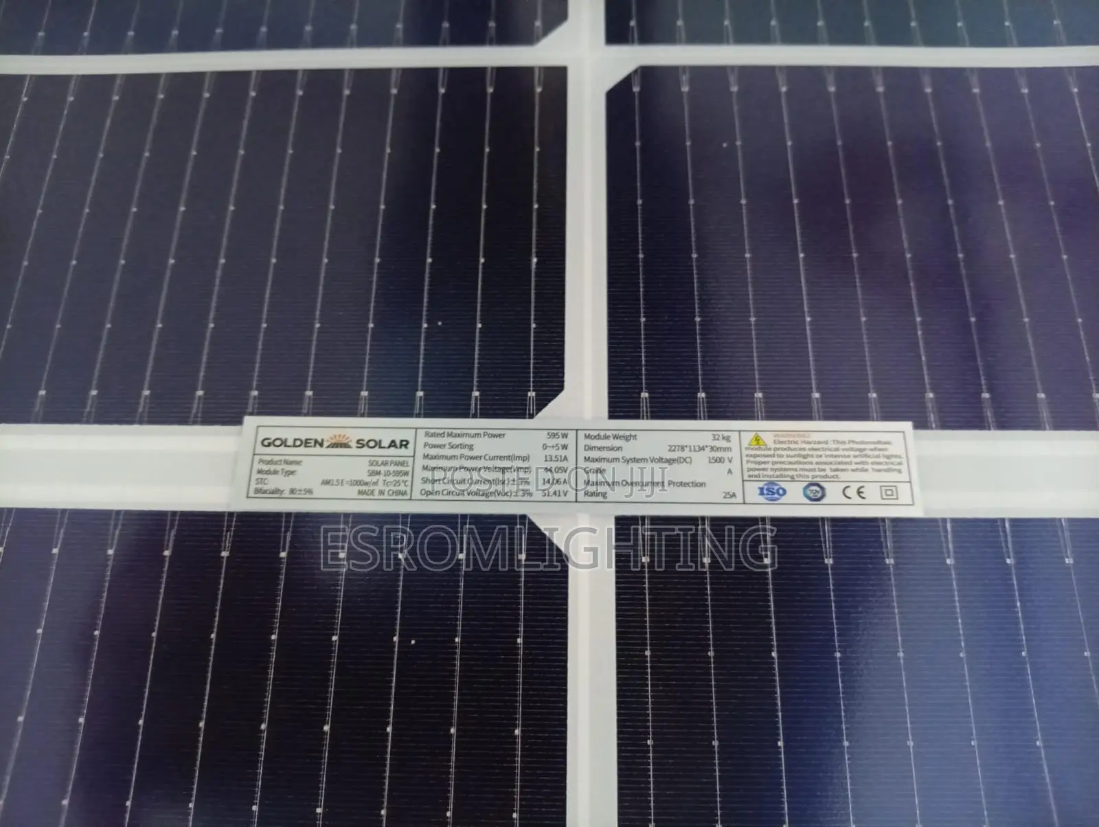 595W Golden Solar Panel Bifacial Monocrstalline
