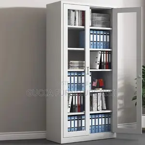 Office Cabinet; 2-Door Full Glass Office Cabinet