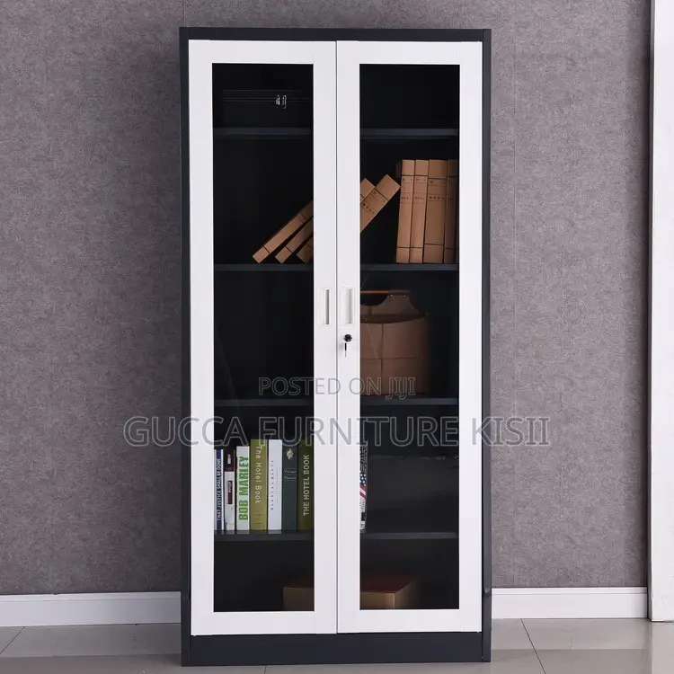 Office Cabinet; 2-Door Full Glass Office Cabinet