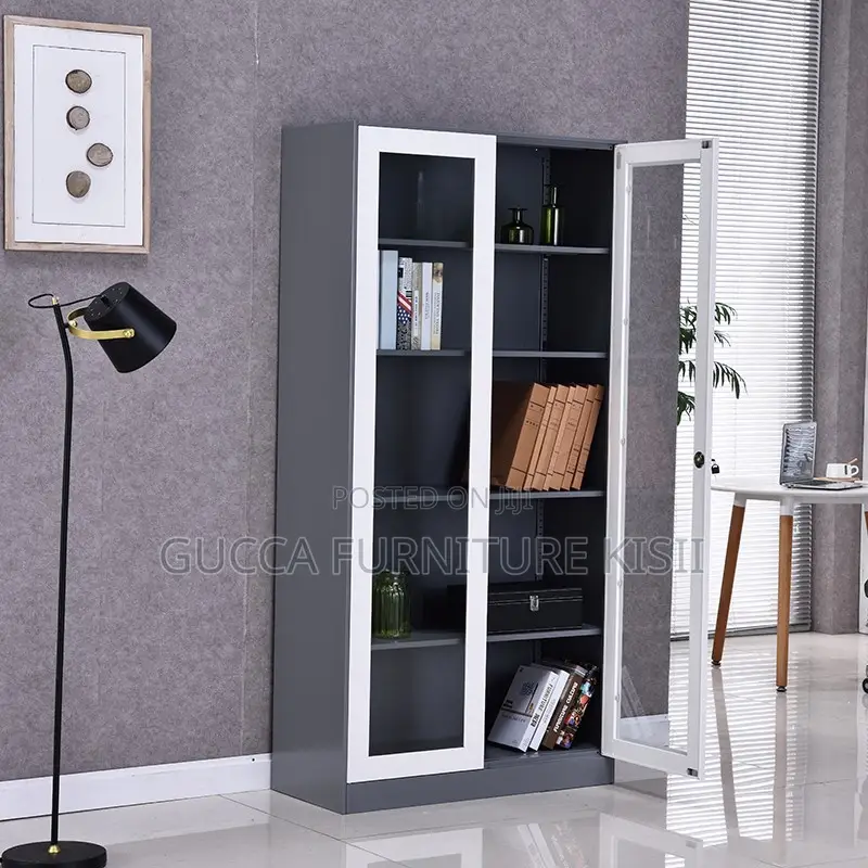 Office Cabinet; 2-Door Full Glass Office Cabinet