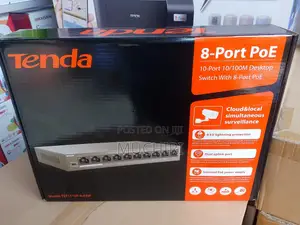 Tenda 63W 8-Port PoE Switch for CCTV Cameras