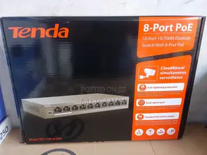 Tenda PoE Switch 8 Port 63W for IP Cameras