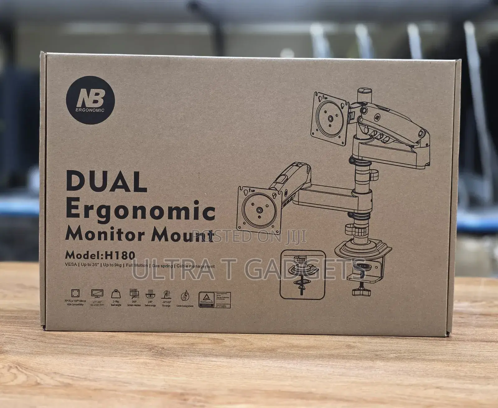NB Link H180 Dual Ergonomic Monitor Arm