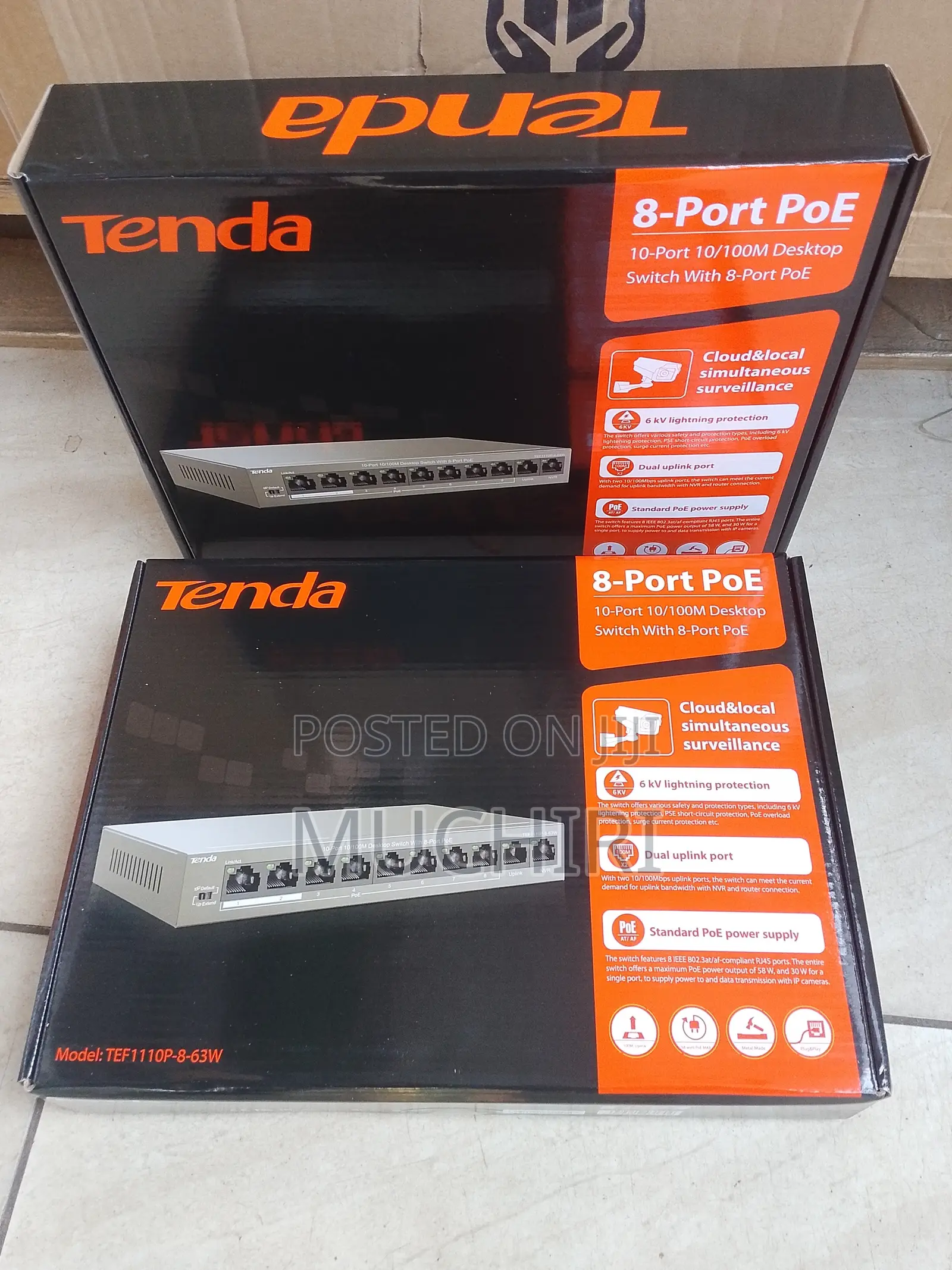 Tenda TEF1110P 8-Port PoE CCTV Network Switch 63W