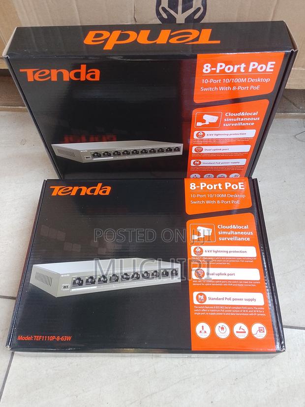 Tenda TEF1110P 8-Port PoE CCTV Network Switch 63W