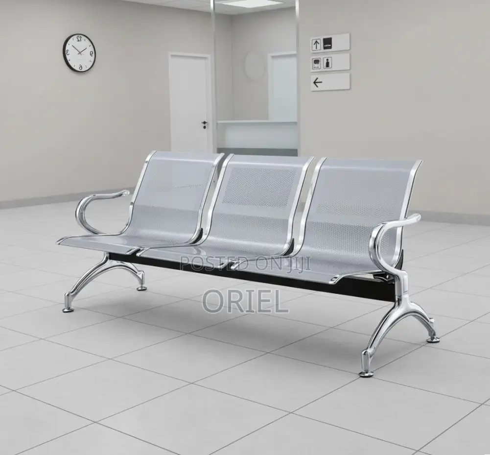 Office Bench : 3-Seater Hospital Waiting Steel Bench