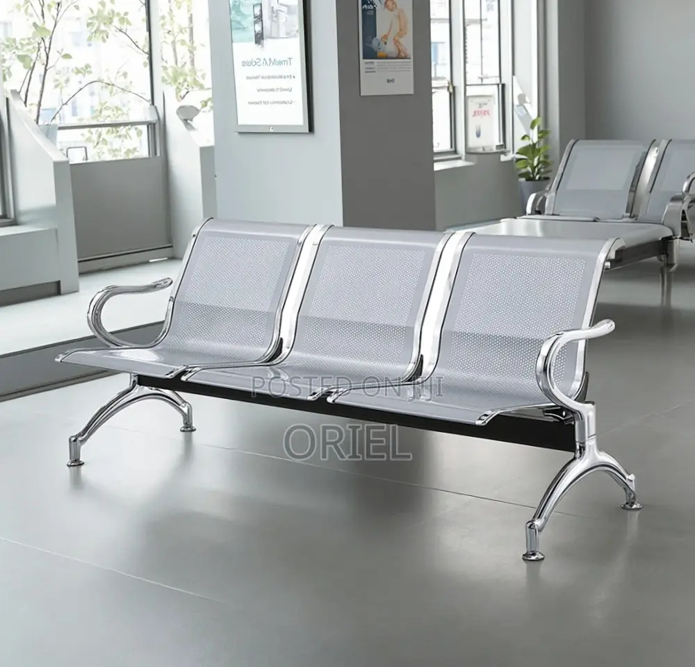 Office Bench : 3-Seater Hospital Waiting Steel Bench