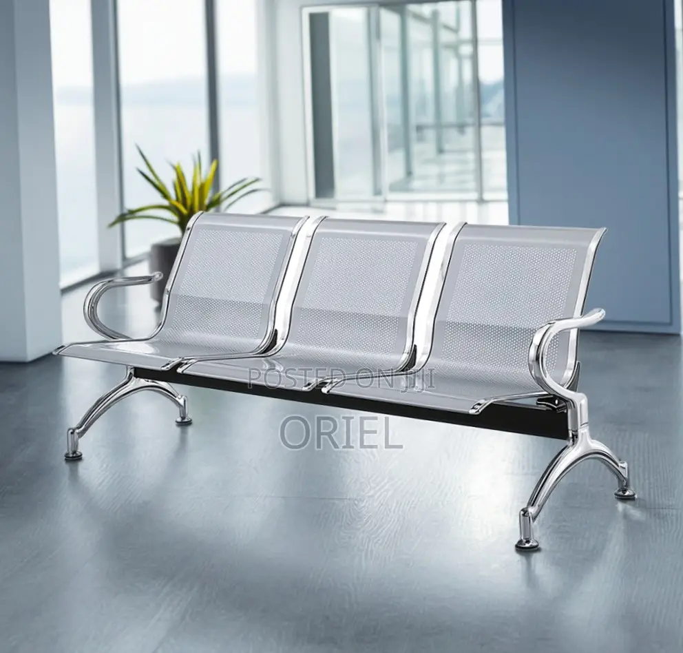 Office Bench : 3-Seater Hospital Waiting Steel Bench