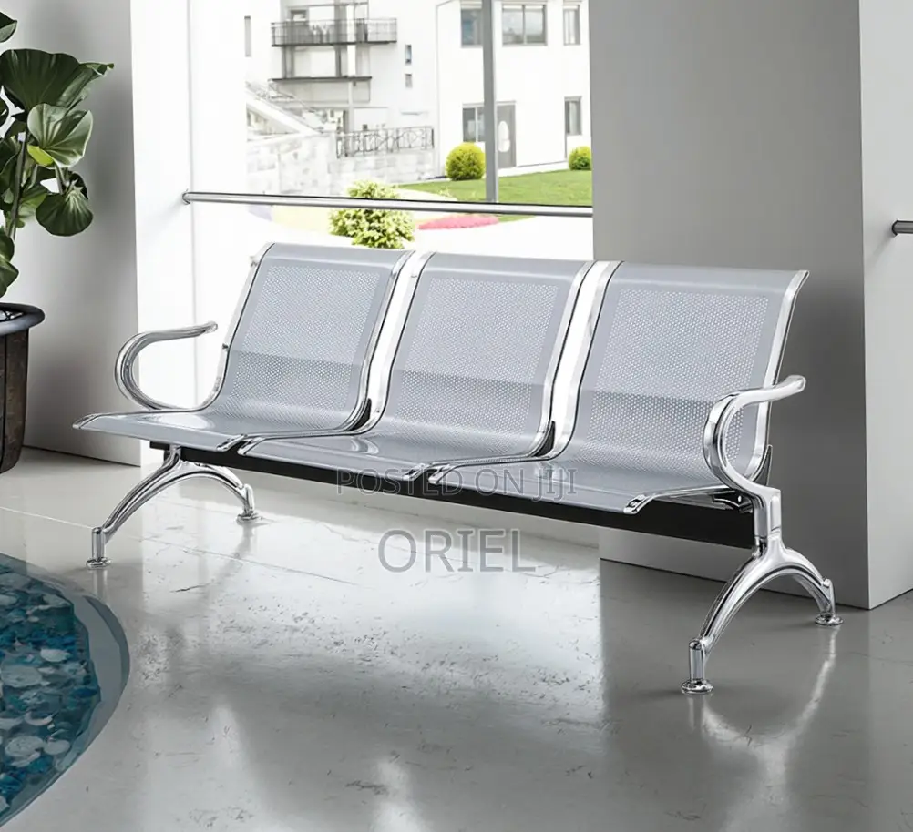 Office Bench : 3-Seater Hospital Waiting Steel Bench