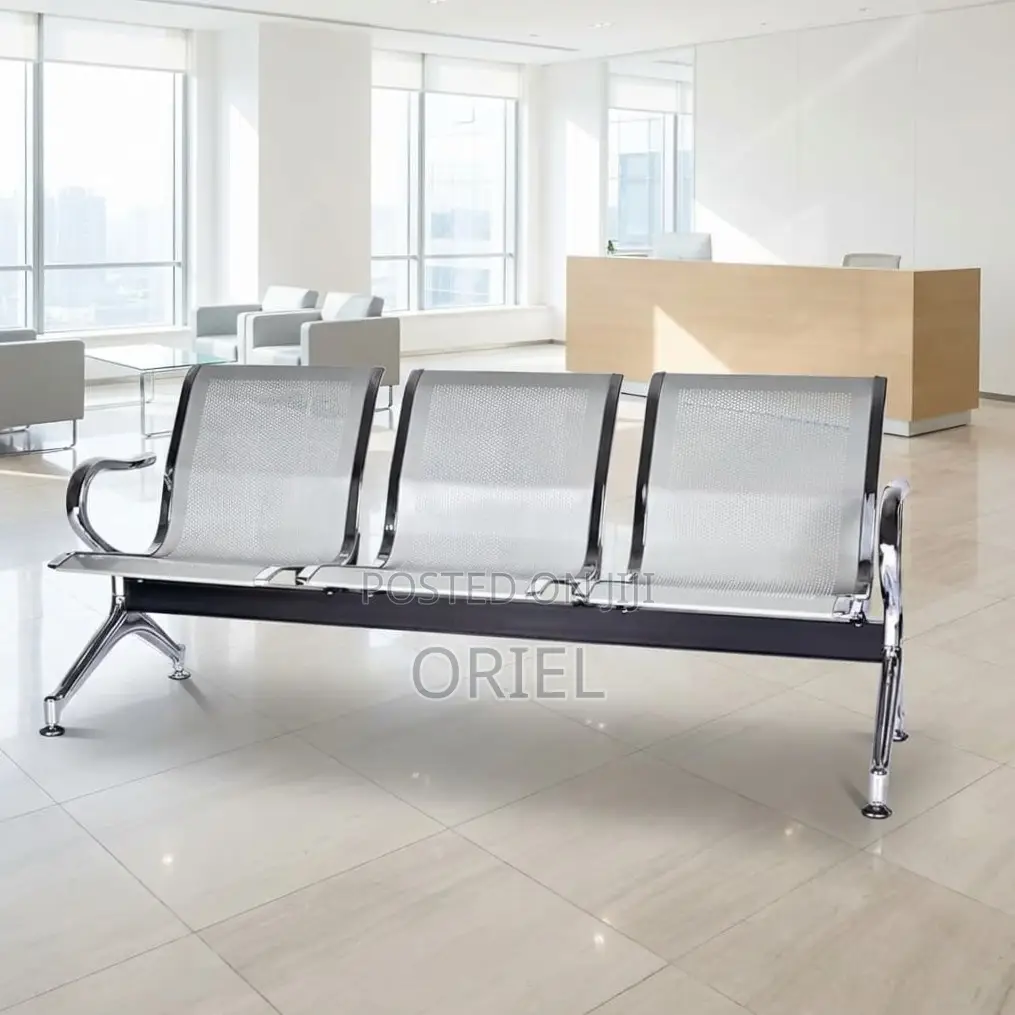 Office Bench : 3-Seater Hospital Waiting Steel Bench